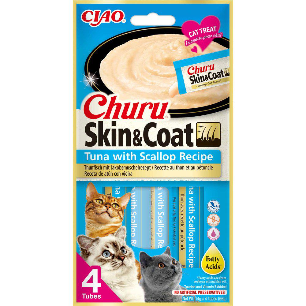 Churu Skin & Coat Tuna & Scallop 4St