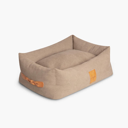 Denjo Dogs Hundbädd Classic Nest med Läderdetaljer Beige