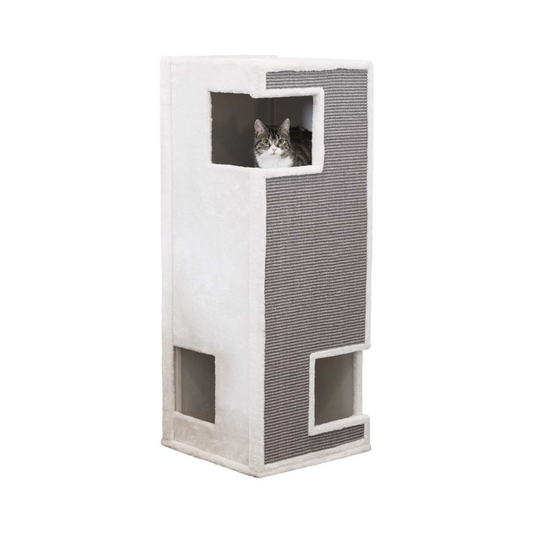 Trixie Klösmöbel Cat-Tower Gerardo 38 x h100 x 38 cm Vit/Grå