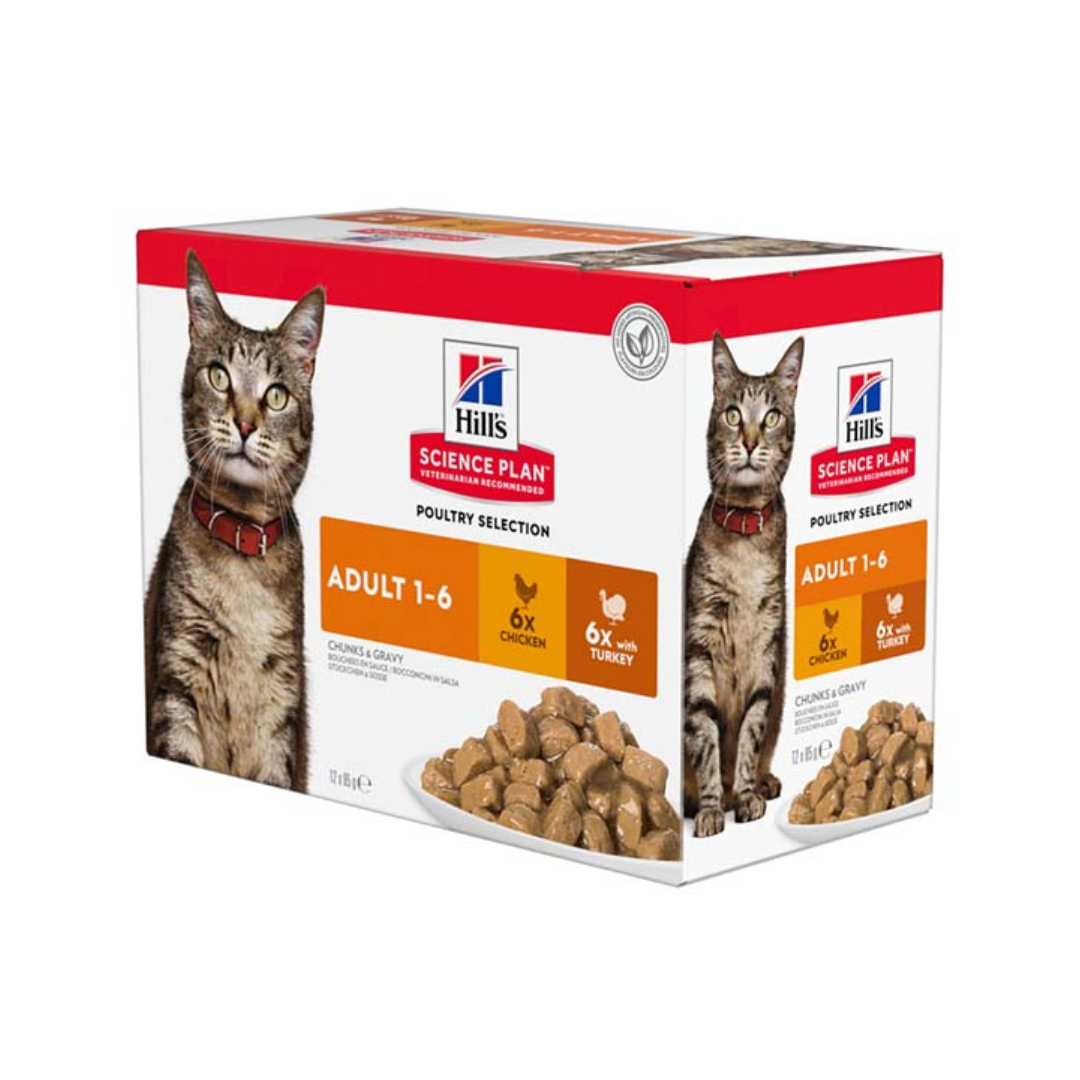 Trixie Hills Feline Adult Wet Cat Food Chicken & Turkey, 12x85g, multipack