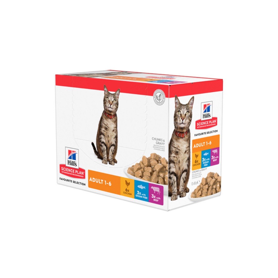 Trixie Hills Feline Adult Chicken, Beef & Ocean Fish, 12x85g, multipack