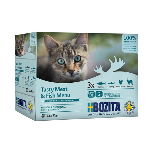 Bozita Katt Multibox 12x85 g Kött & Fisk i sås