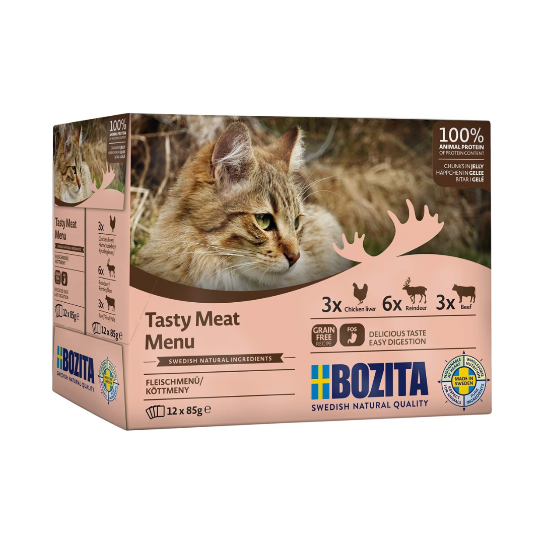 Bozita katt Kött i gelé Multibox 12x85 g