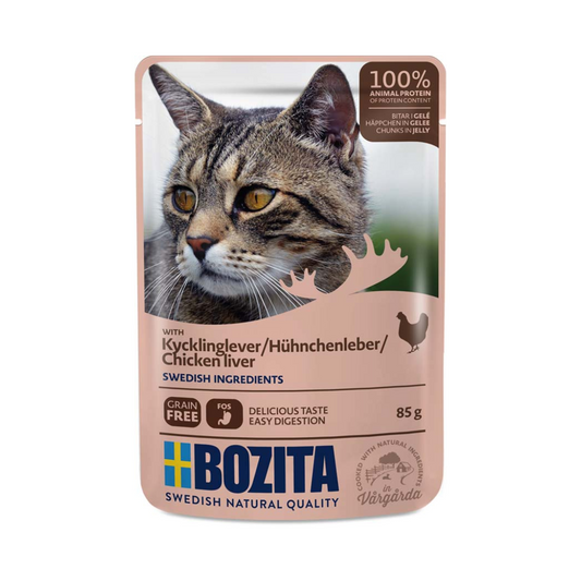 Bozita katt Kycklinglever i gelé 85g x 12