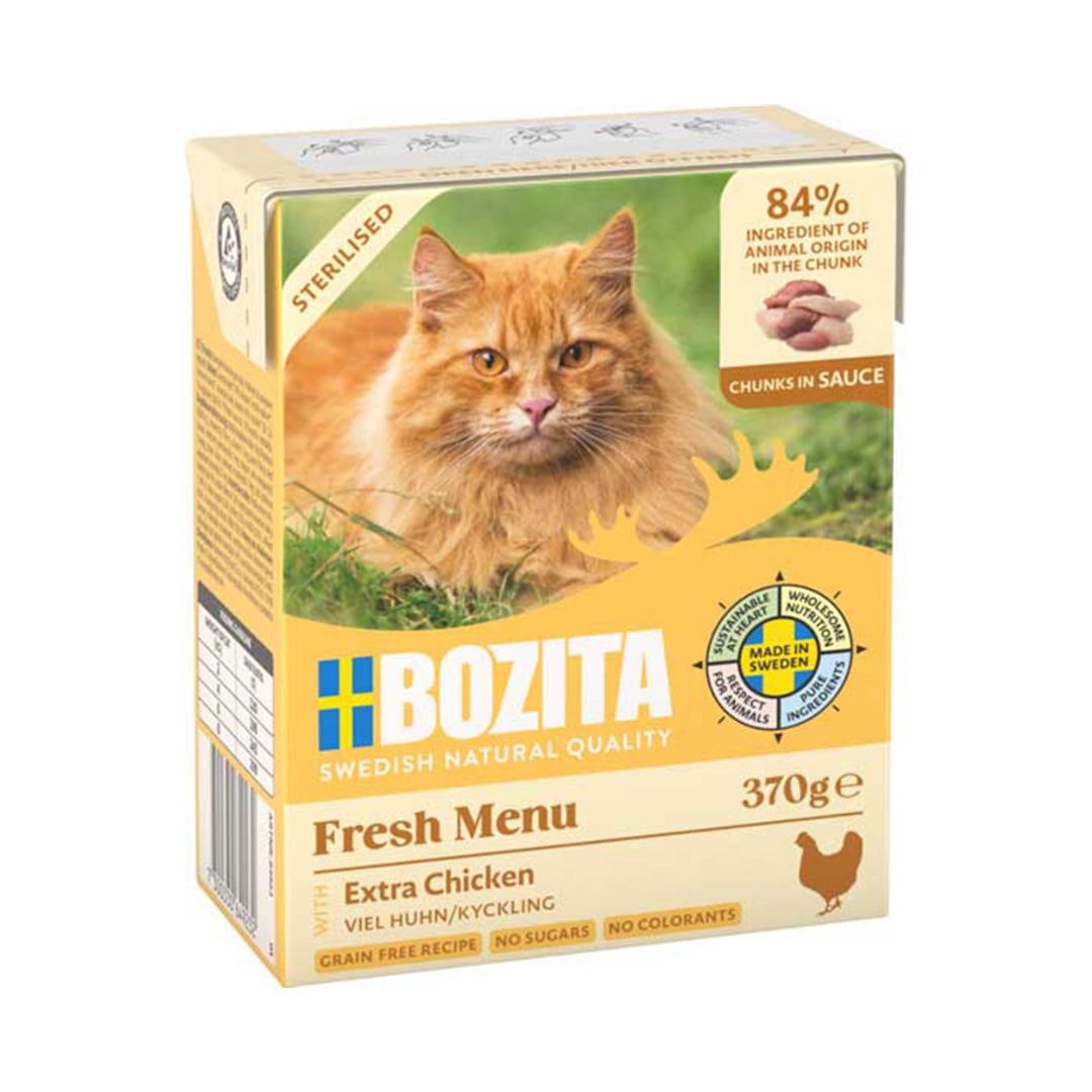 Bozita Katt Sterilised, Tetra Bitar i sås kyckling 370 g x 6