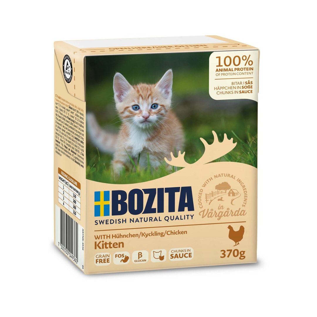 Bozita Katt Tetra Bitar i sås med Kyckling kitten 370 g x 6