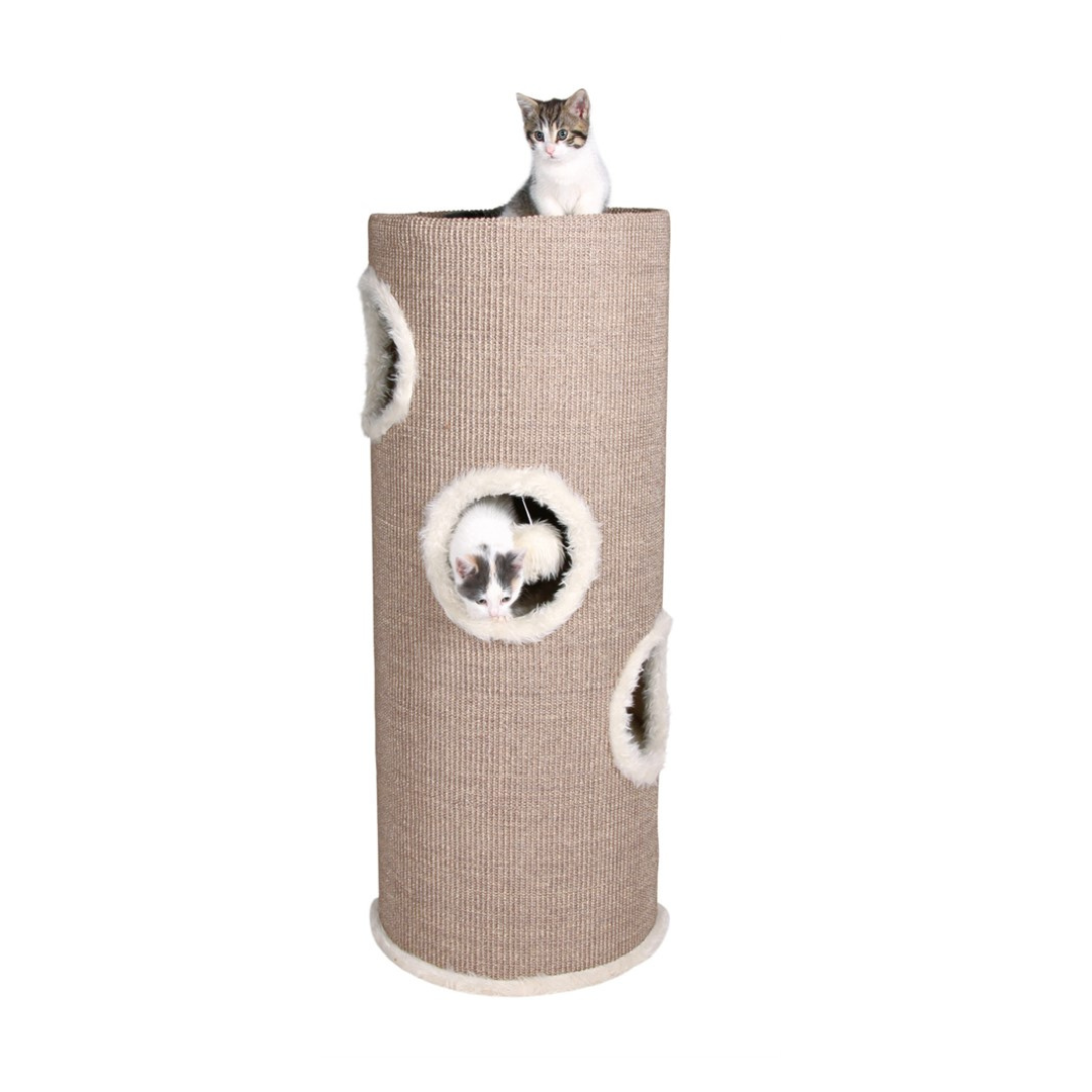 Trixie Klösmöbel Cat-Tower Edoardo, 4-vån. ø 40 x h100 cm Taupe/Creme