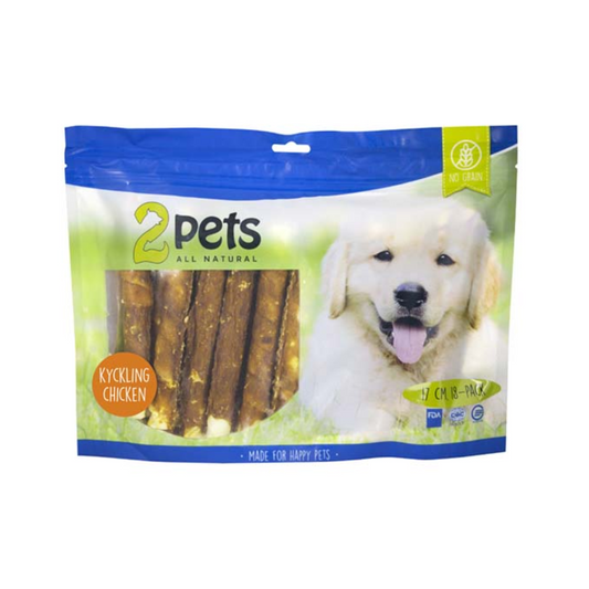 2pets Tuggrulle m kycklingfilé 17cm 18-pack XL, 840g x 3