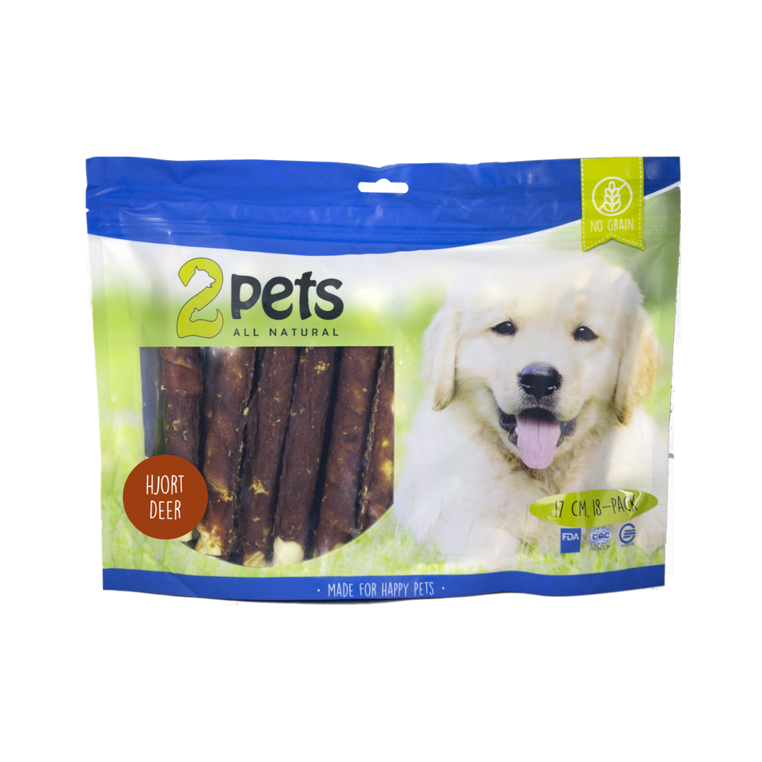 2pets Tuggrulle m hjort 17cm 18-pack XL, 840g x 6