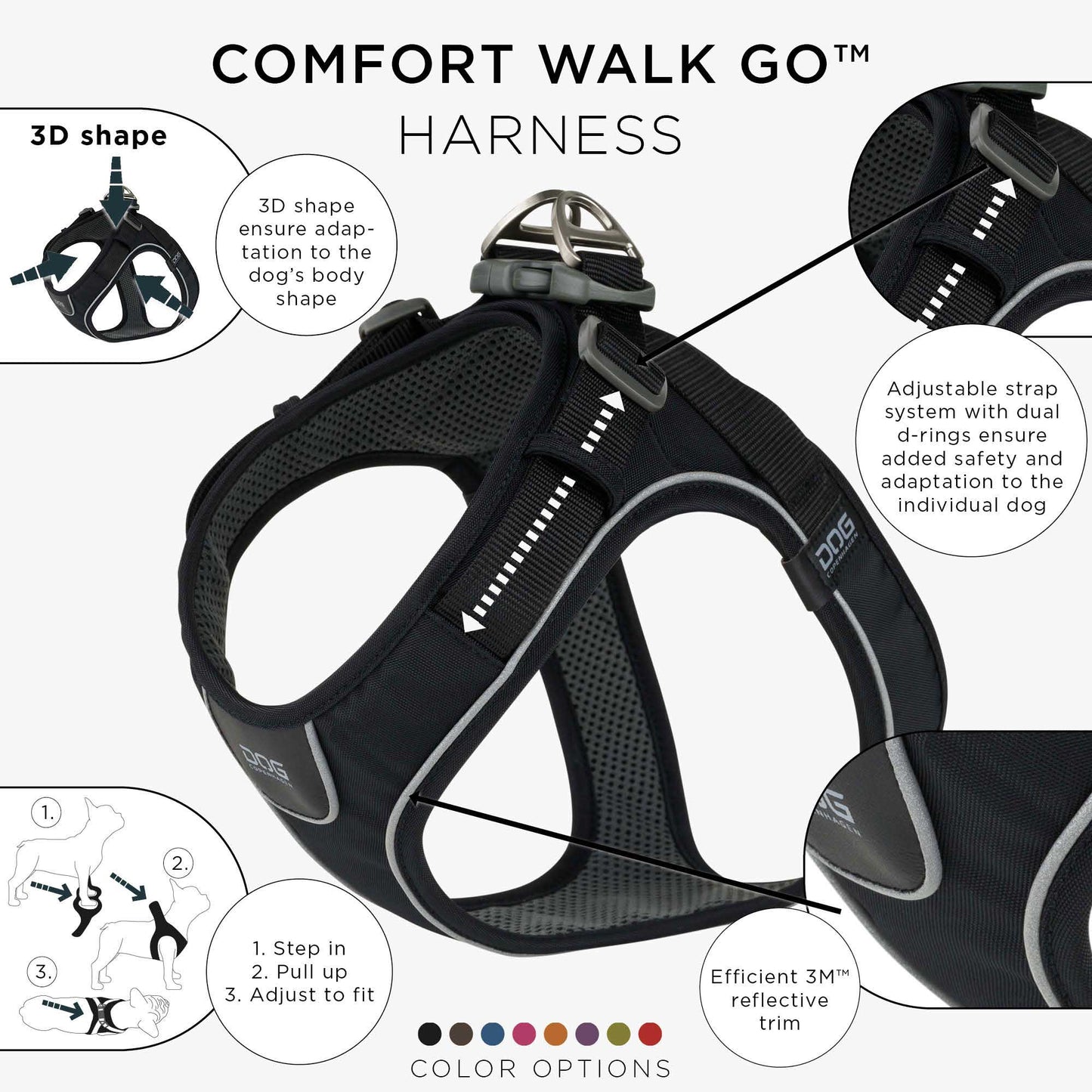 Dog Copenhagen Comfort Walk Go Harness Svart