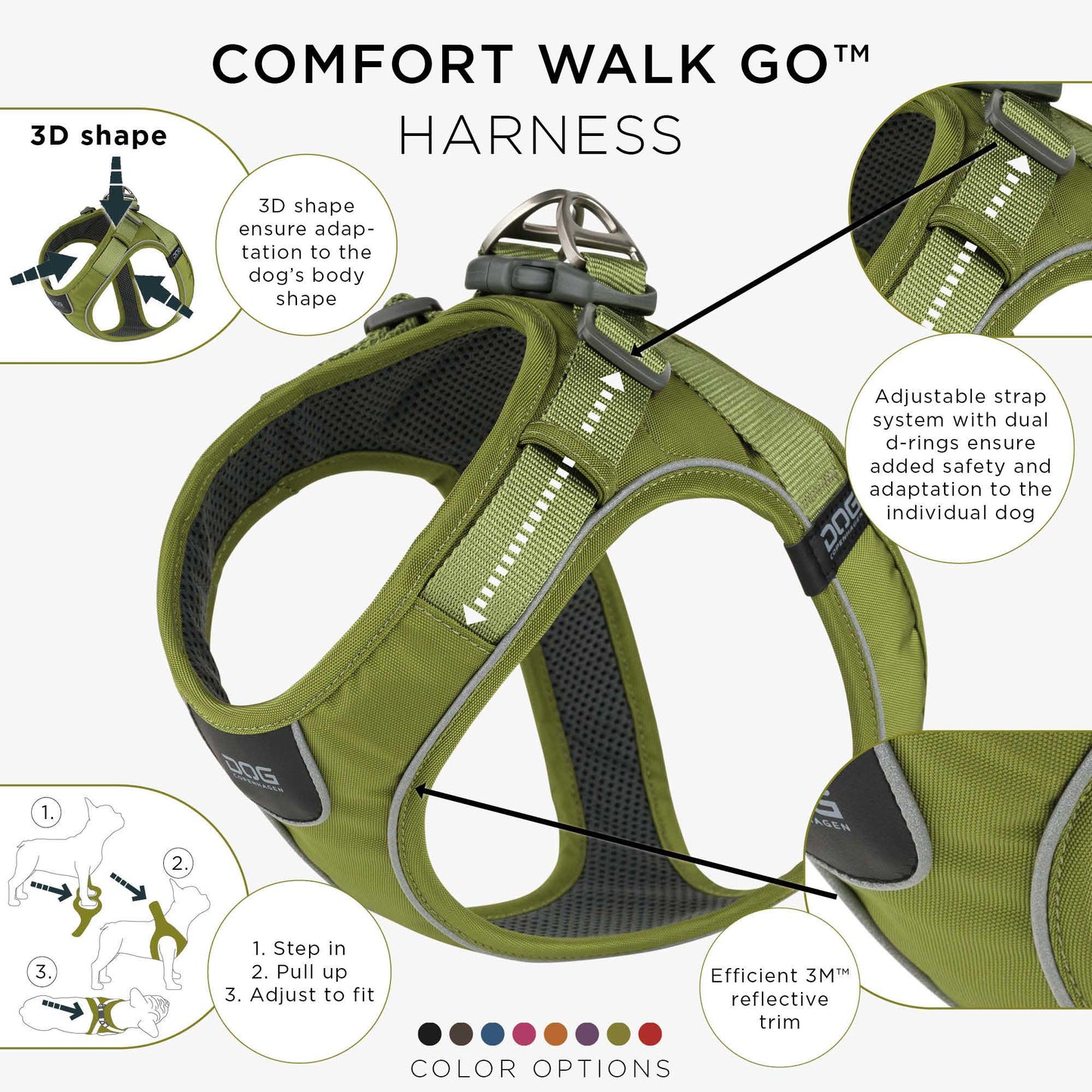 Dog Copenhagen Comfort Walk Go Harness Grön