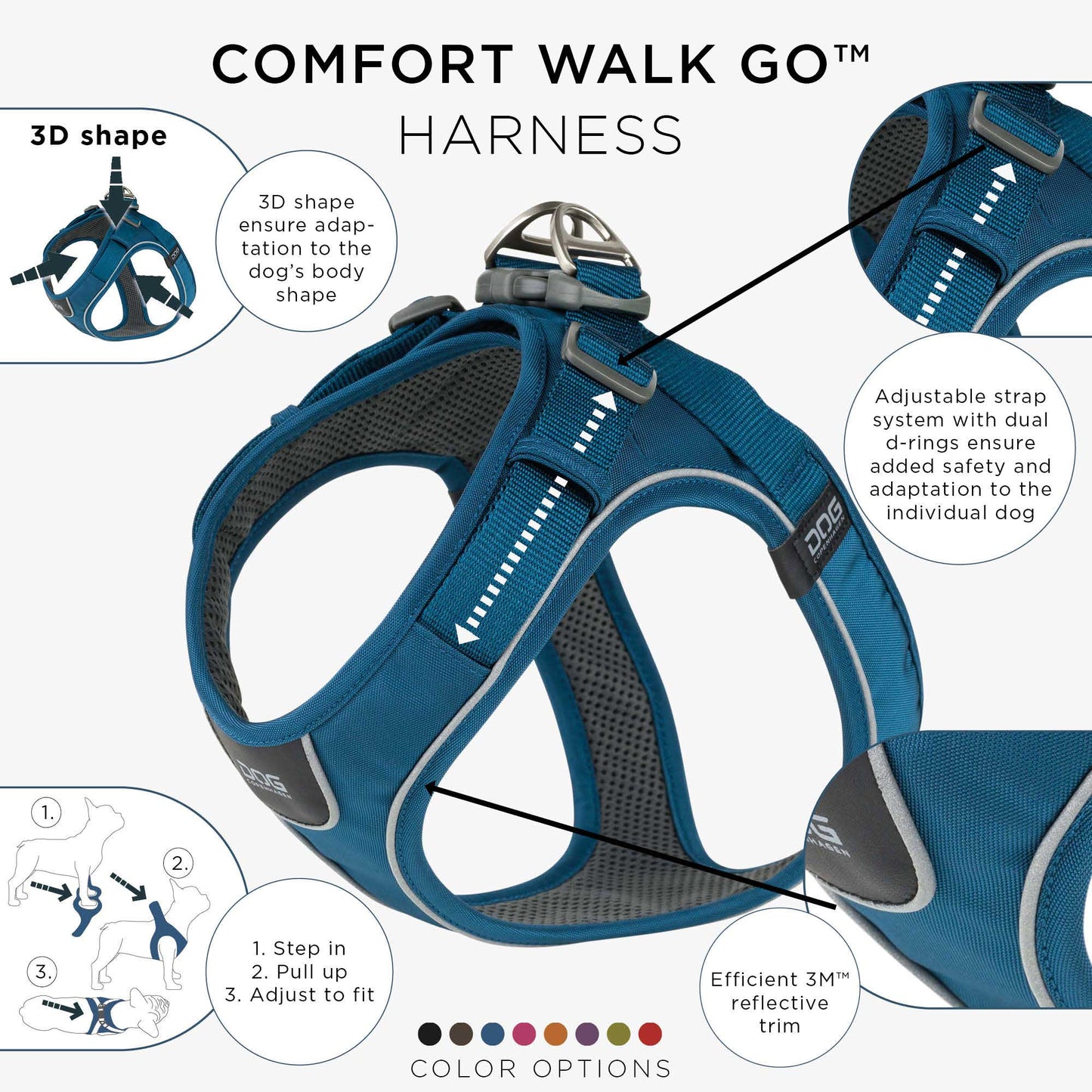 Dog Copenhagen Comfort Walk Go Harness Blå