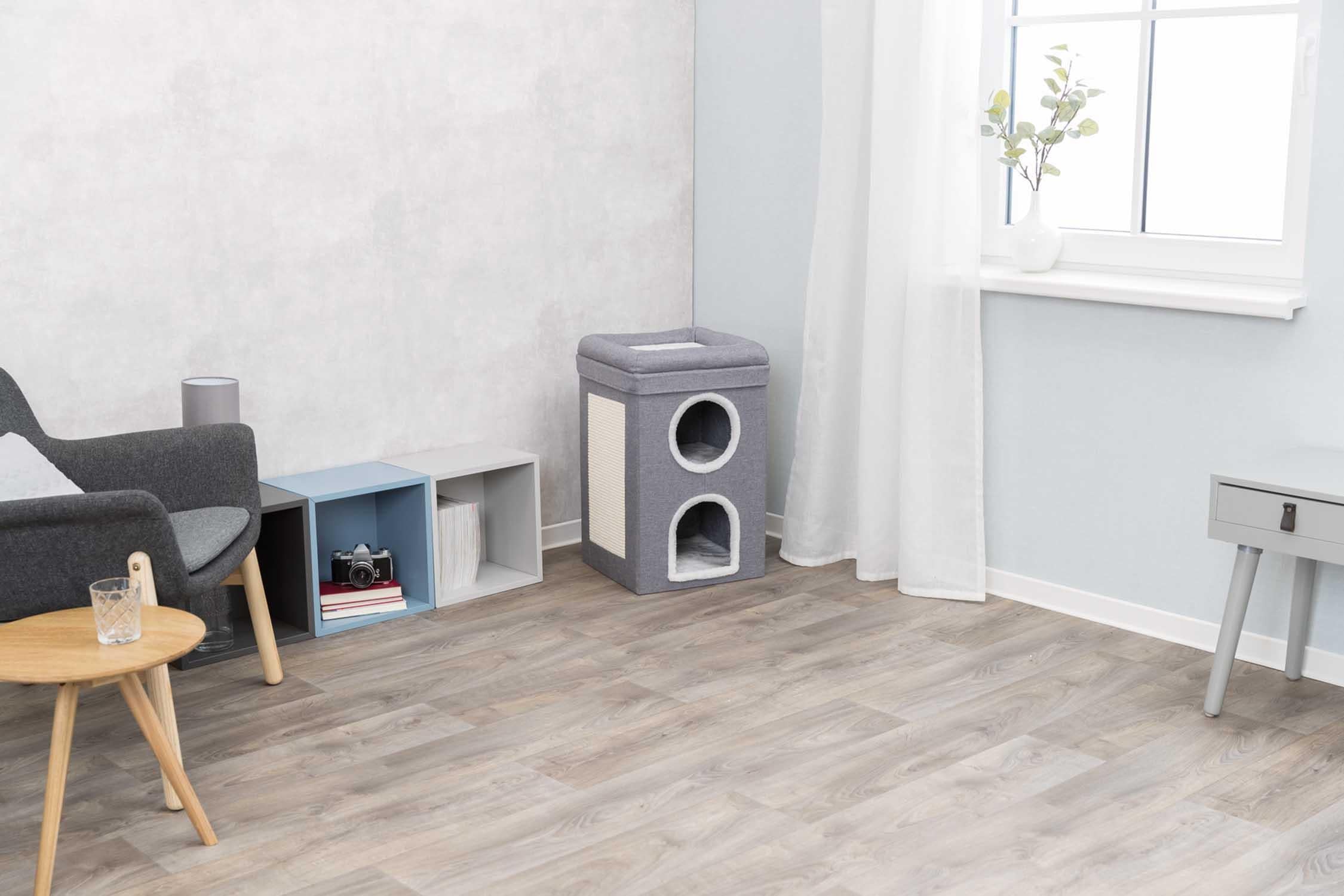 Klösmöbel Cat-Tower Saul, 39 × h64 × 39 cm, grå