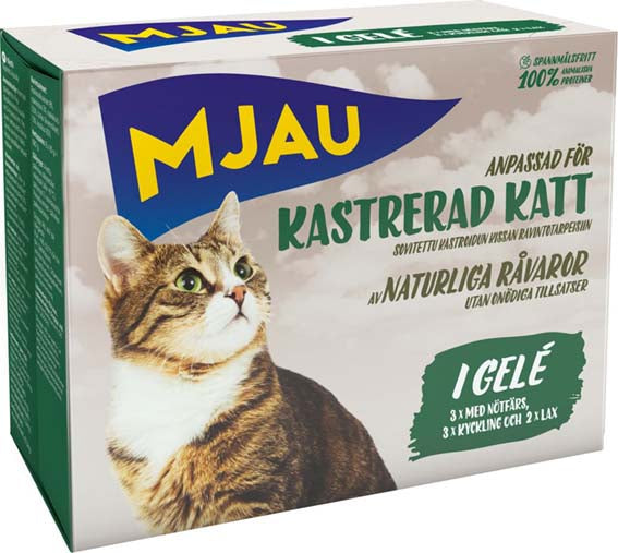 Mjau kastrerad i gelé multibox 8*85g