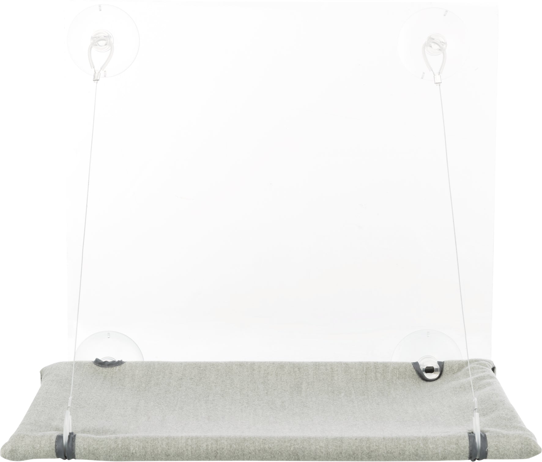 Fönsterdyna katt, med sugkoppar, 50 × 30 cm, grå