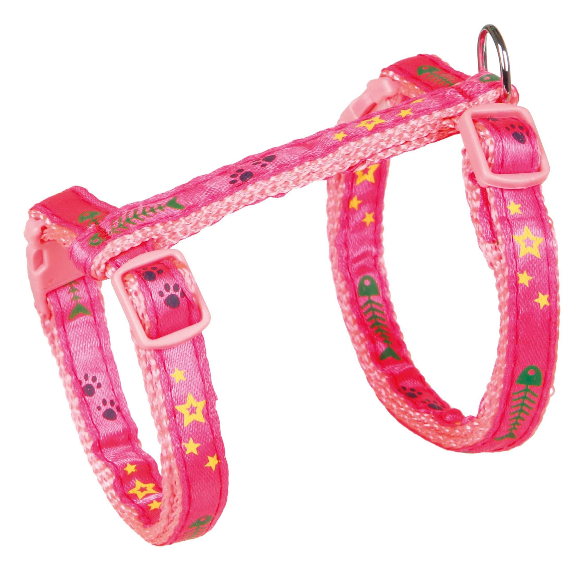 Kattsele+koppel, 23-39 cm/10 mm. 120 cm. Motiv, bl. färger