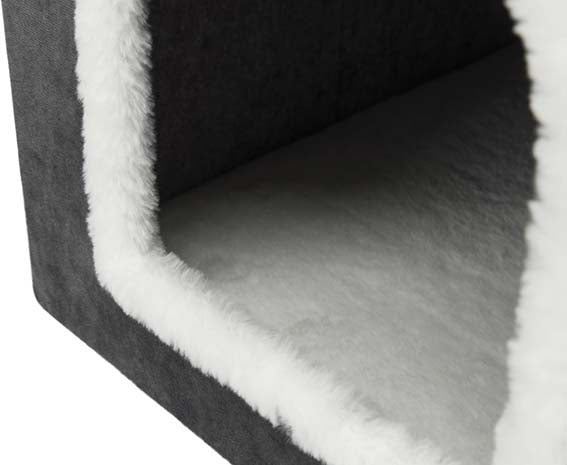 Livia cave, 38 × 41 × 44 cm, mörkgrå/vit