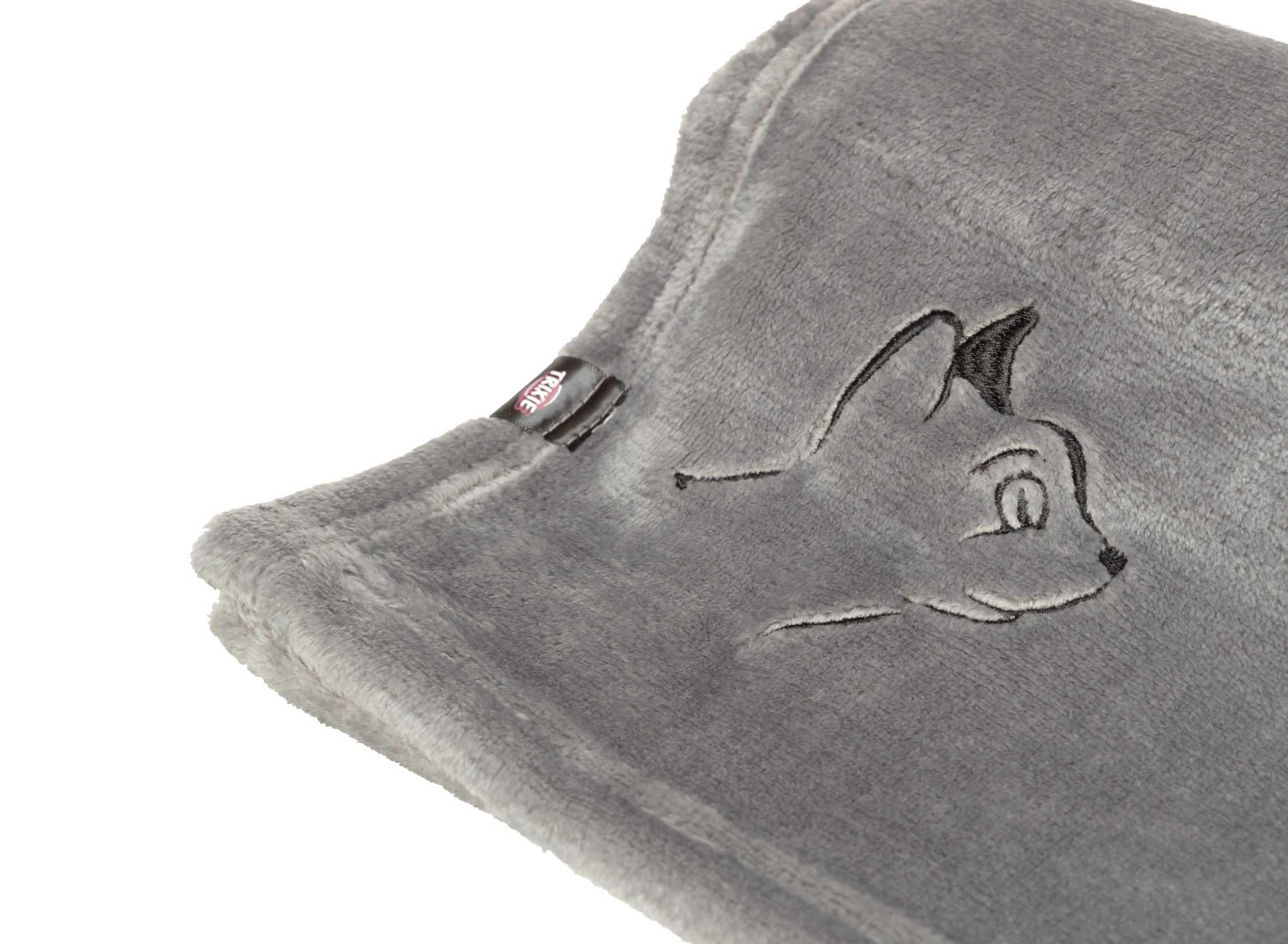 Nilay filt med kattbrodyr, plysch, 90 × 70 cm, grå