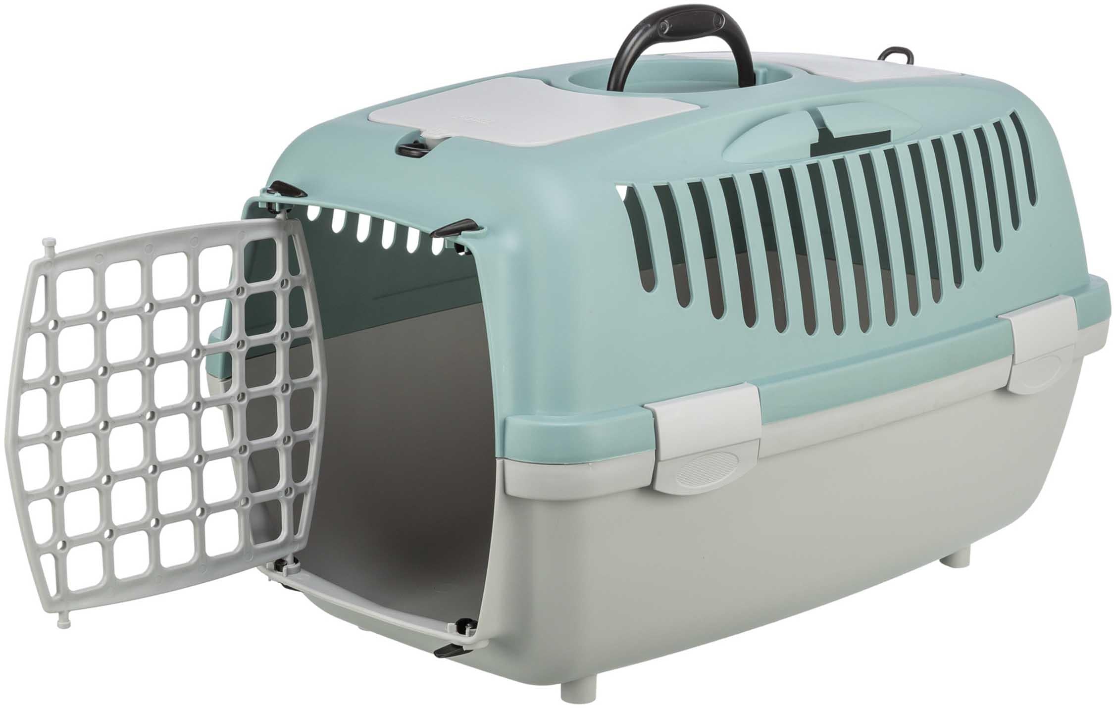 Transportbur Capri 2, XS-S: 37 × 34 × 55 cm, ljusgrå/sage