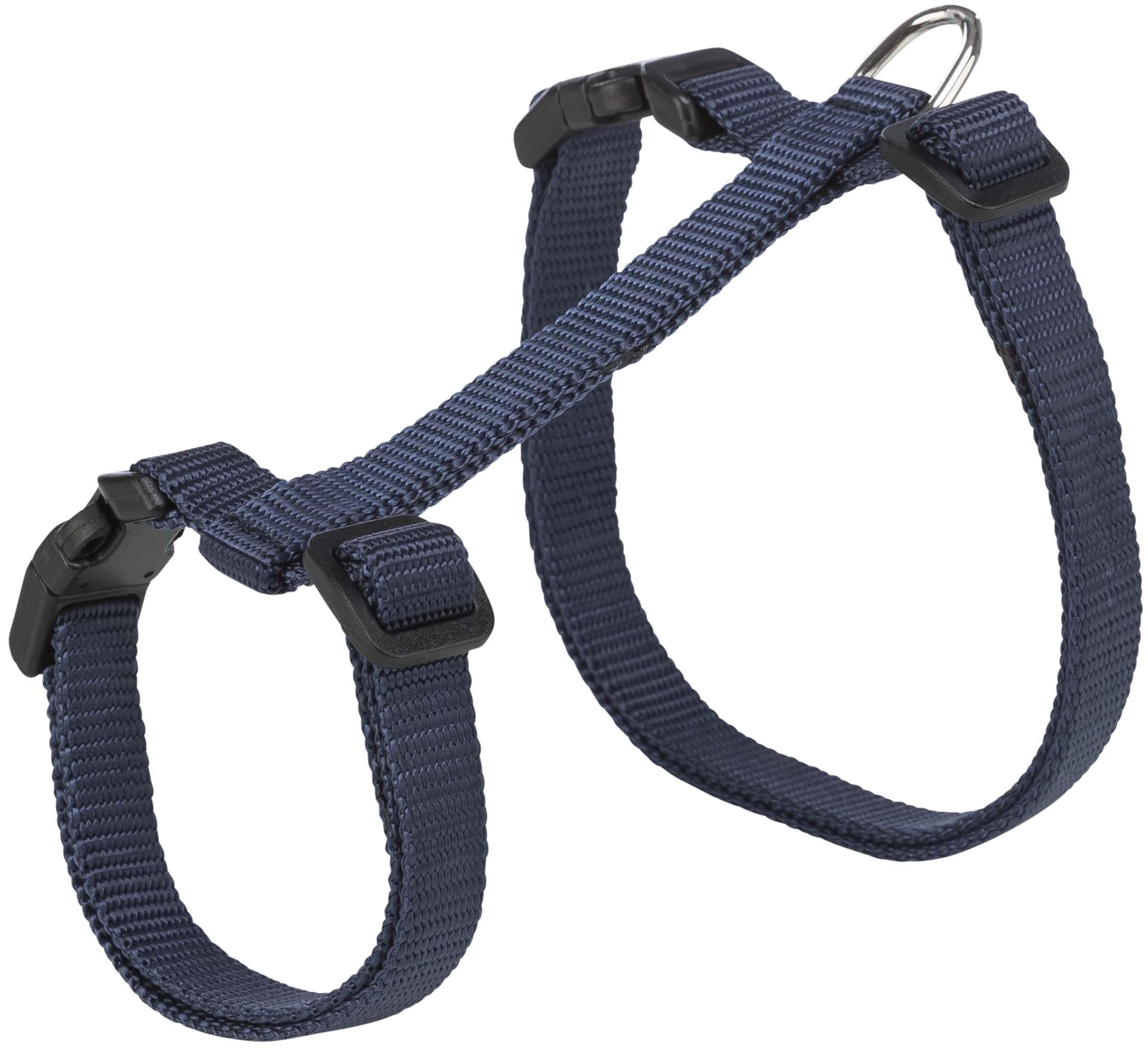 Kattsele+koppel XXL, 34-57 cm/13 mm. 120 cm, nylon, bl. färger