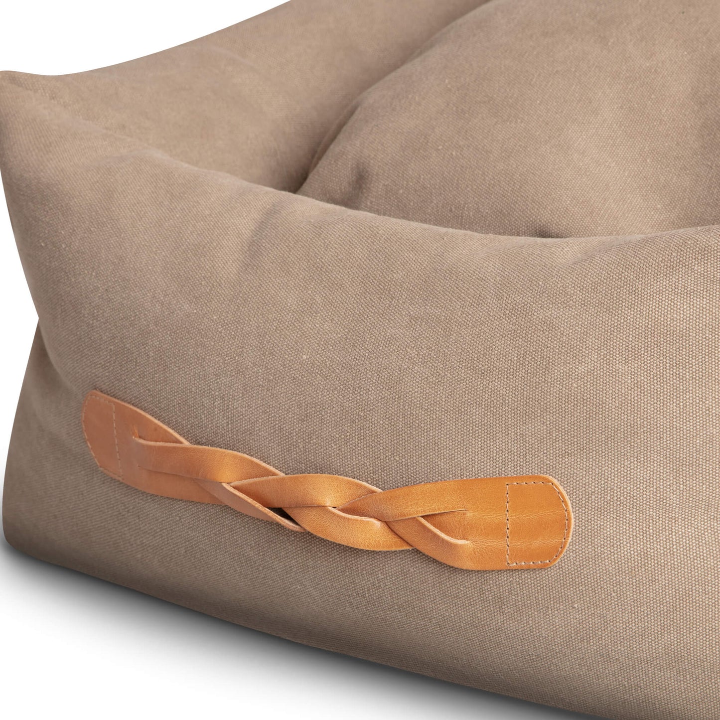 Denjo Dogs Hundbädd Classic Nest med Läderdetaljer Beige